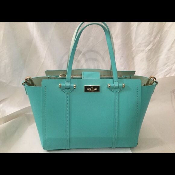 Kate spade light blue handbag tote shoulder bag - Picture 3 of 12